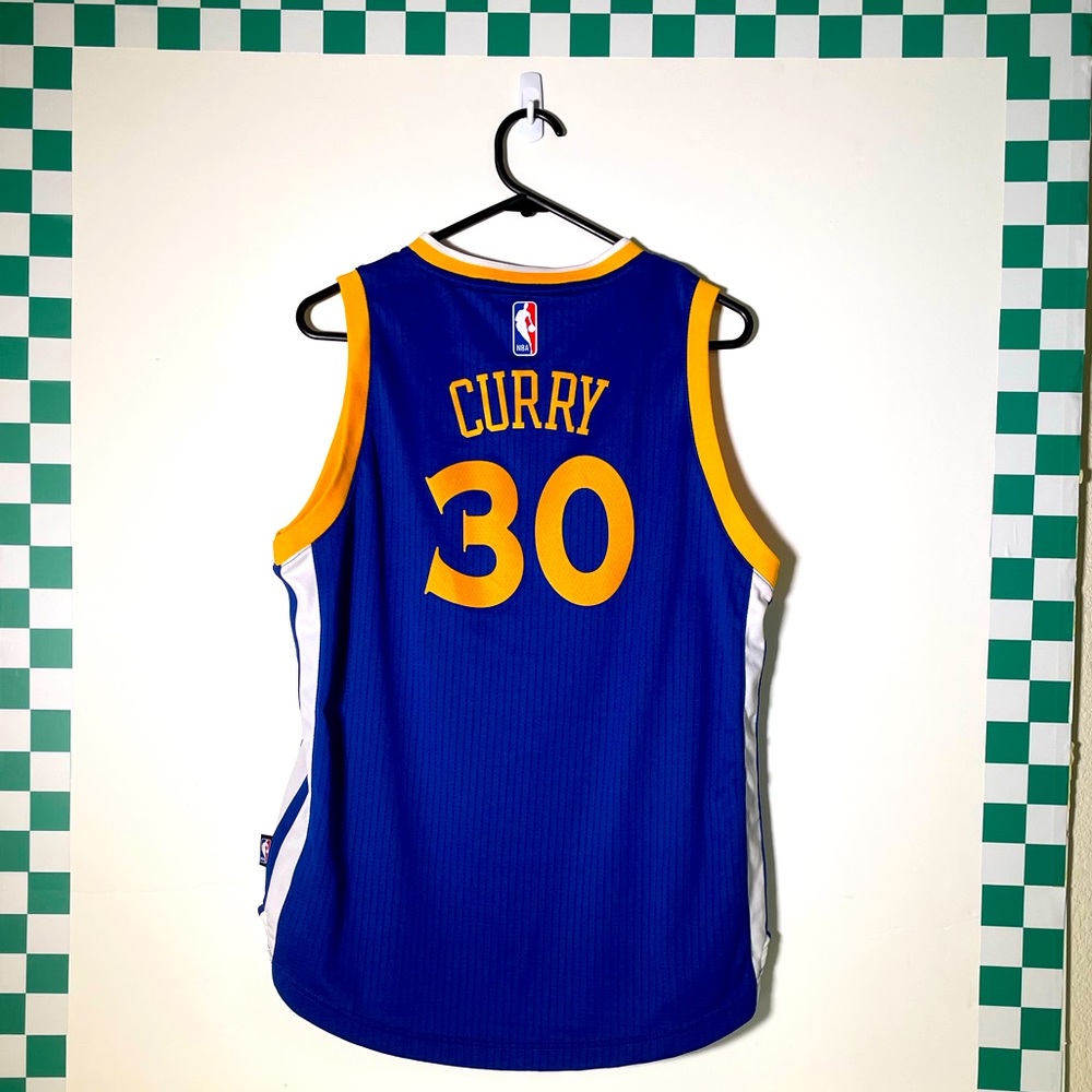 Golden State Warriors - “CURRY, 30” Jersey (Size: Large Youth) (Fits a size up)